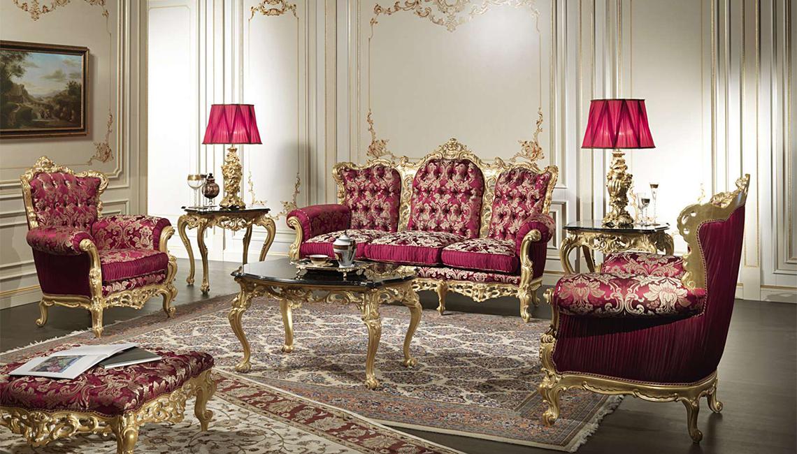 Carved and Gilded luxury classic Living Room Barocco 沙發