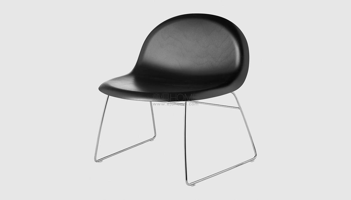3D Lounge Chair - Un-upholstered - Sledge base休閑椅
