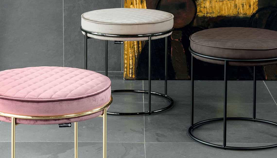 CALLIGARISUpholstered metal pouffe 坐墊