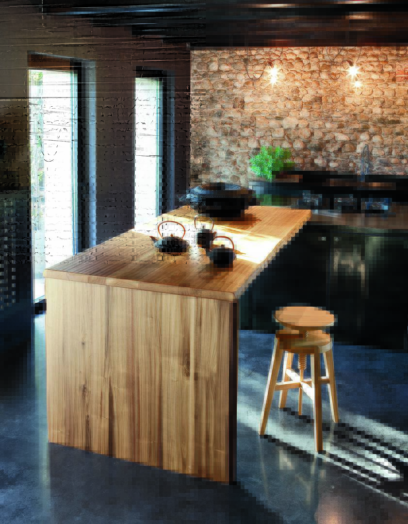 kitchen 45 mm thick noce 島臺