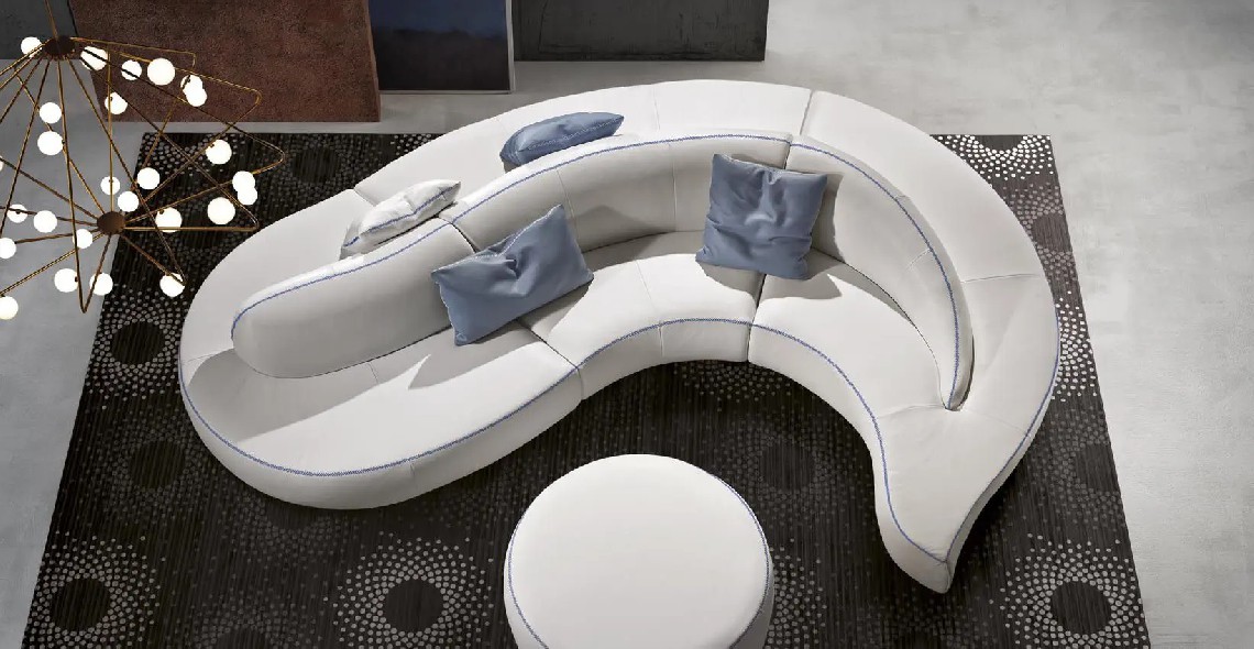 GAMMAModular upholstered bench WAVE多人沙發