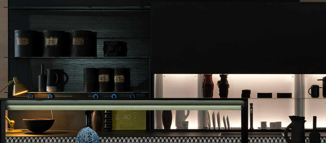 VALCUCINEGenius Loci Vitrum opaco ardesia con V-Motion廚房