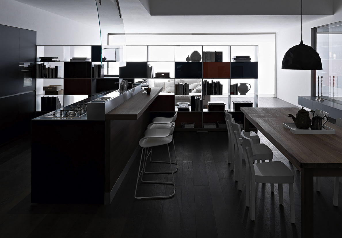 VALCUCINEArtematica Vitrum Nero Lavagna廚房